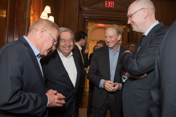 Amos Yadlin, António Guterres, Richard Haass, and Michael Fullilove before the keynote discussion at the conference (Melanie Einzig).